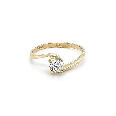Gold Verlobungsring mit Zirkon
