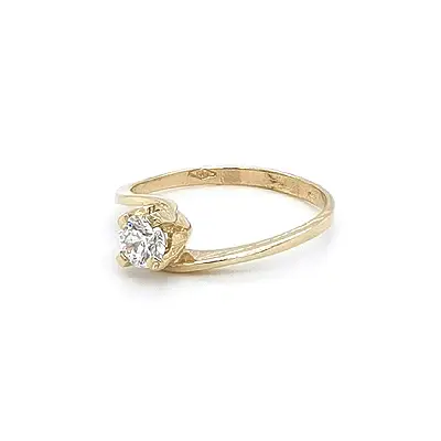 Gold Verlobungsring mit Zirkon