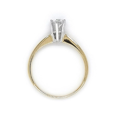 Verlobungsring mit Zirkon aus kombiniertem Gold