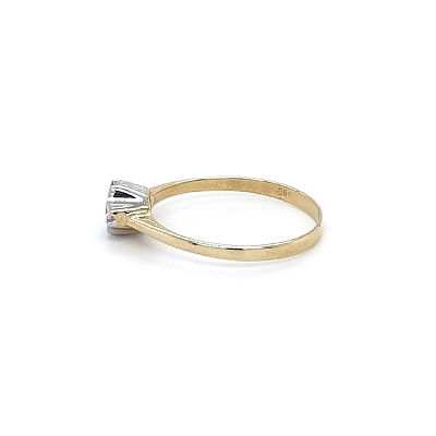 Verlobungsring mit Zirkon aus kombiniertem Gold