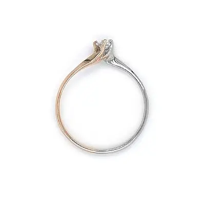 Verlobungsring mit Zirkon aus kombiniertem Gold