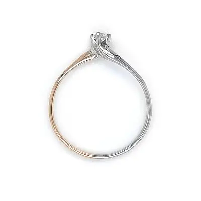 Verlobungsring mit Zirkon aus kombiniertem Gold