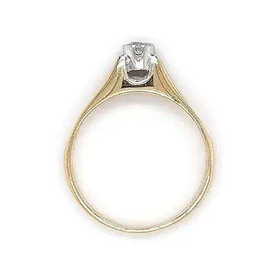 Verlobungsring mit Zirkon aus kombiniertem Gold