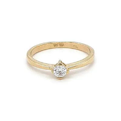 Gold Verlobungsring mit Zirkon