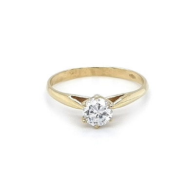 Gold Verlobungsring mit Zicron