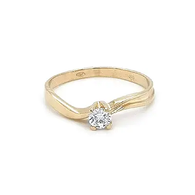 Gold Verlobungsring mit Zirkon