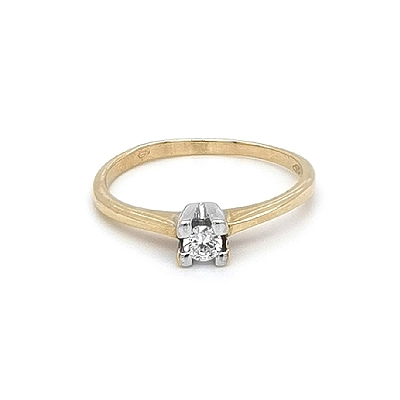 Verlobungsring mit Zirkon aus kombiniertem Gold