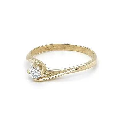 Gold Verlobungsring mit Zirkon