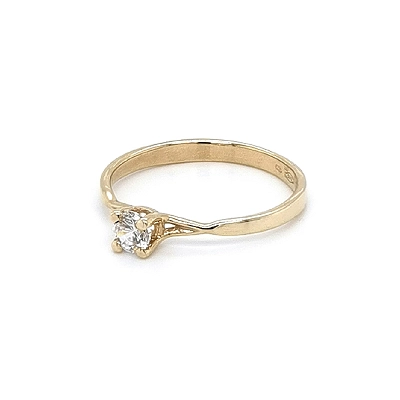 Gold Verlobungsring mit Zirkon