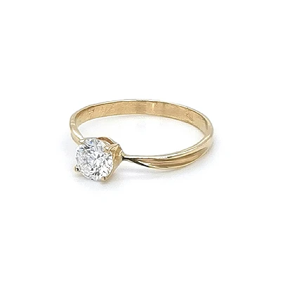 Gold Verlobungsring mit Zirkon