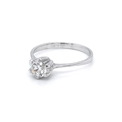 Verlobungsring mit Zirkon aus Weißgold