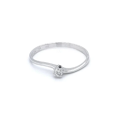 Verlobungsring mit Zirkon aus Weißgold