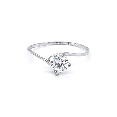Verlobungsring mit Zirkon aus Weißgold