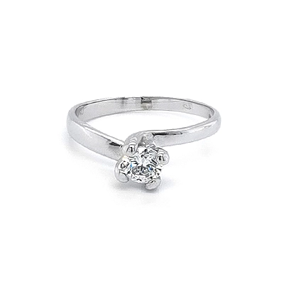 Verlobungsring mit Zirkon aus Weißgold