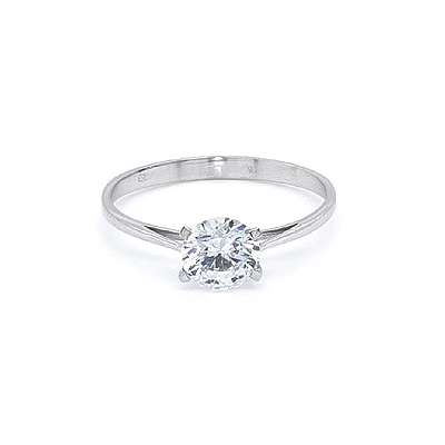 Verlobungsring mit Zirkon aus Weißgold