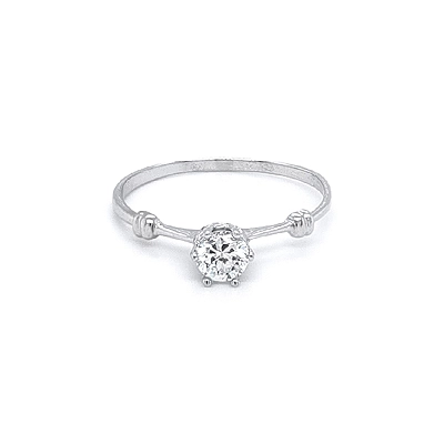 Verlobungsring mit Zirkon aus Weißgold