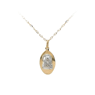 Goldanhänger Jungfrau Maria mit Jesuskind - Symbol des Glaubens