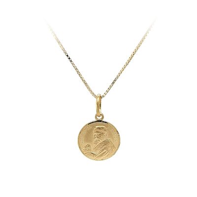 Gold-Anhänger Medaillon Heiliger Pater Pio