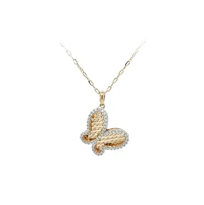 Gold-Anhänger Schmetterling mit Zirkonen