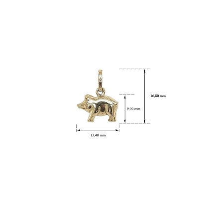 Goldanhänger in Form eines Ferkels als Symbol des Überflusses und des Glücks