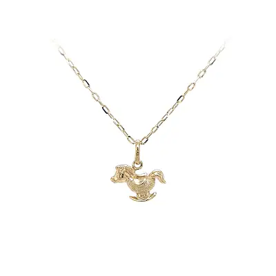 Eleganter Schaukelpferd-Anhänger aus Gold in glänzender und matter Ausführung