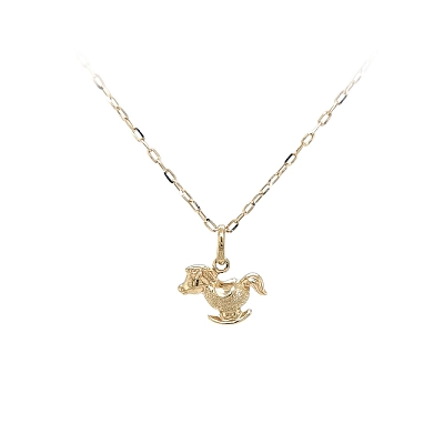Eleganter Schaukelpferd-Anhänger aus Gold in glänzender und matter Ausführung