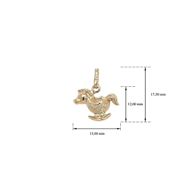 Eleganter Schaukelpferd-Anhänger aus Gold in glänzender und matter Ausführung