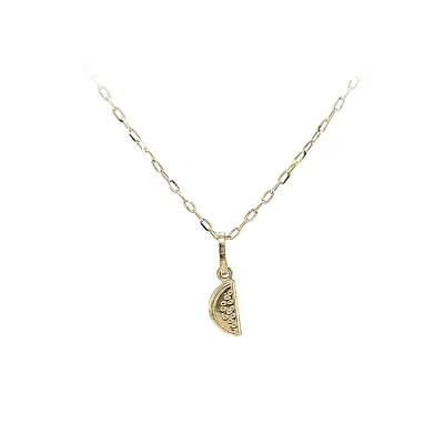 Goldene Halskette mit Melonen-Anhänger