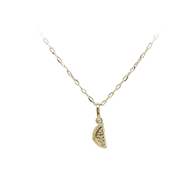 Goldene Halskette mit Melonen-Anhänger