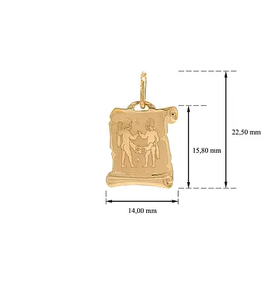 Gold-Anhänger Zeichen der Zwillinge