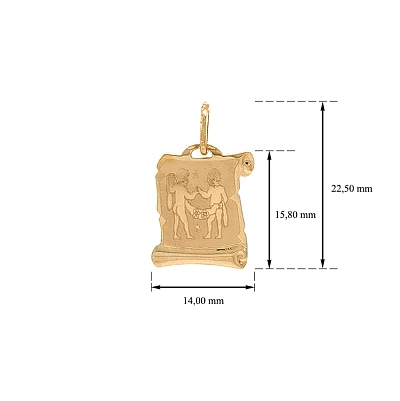 Gold-Anhänger Zeichen der Zwillinge