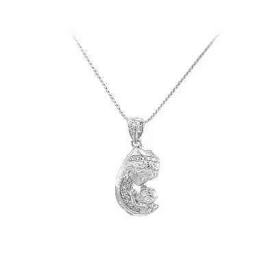 Madonna mit Kind in Gold mit Zirkon-Glitter