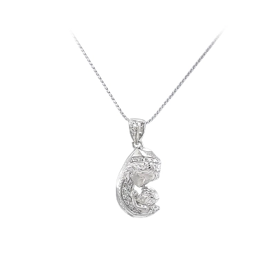 Madonna mit Kind in Gold mit Zirkon-Glitter