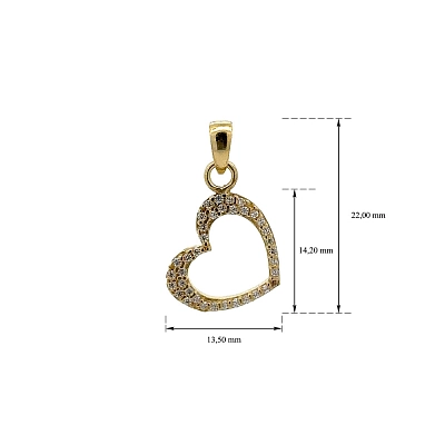 Gold-Anhänger Herz mit Zirkonen