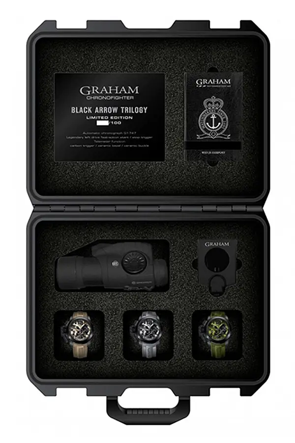 Graham Chronofighter Oversize Schwarz Pfeil Set