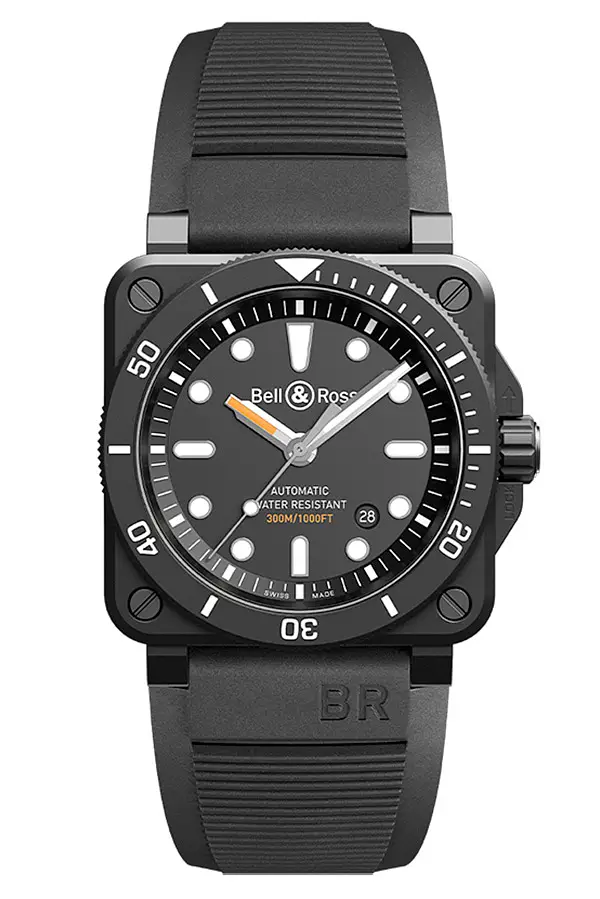 Bell & Ross BR03-92 Taucher schwarz matt BR0392-D-BL-CE/SRB