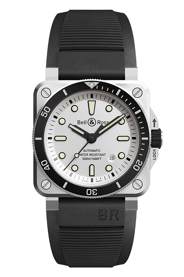 Bell & Ross BR03-92 Taucher Weiß BR0392-D-WH-ST/SRB