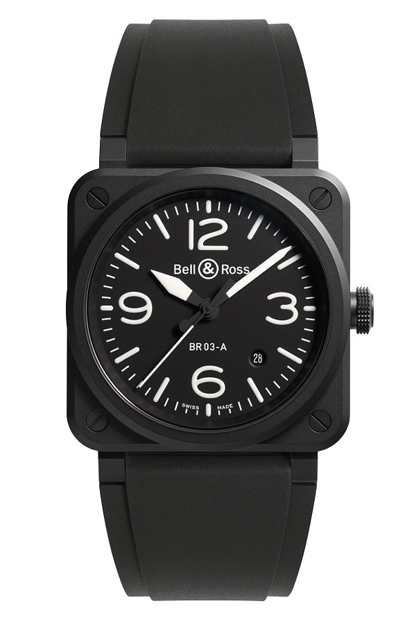 Bell & Ross BR 03 Schwarz Matt BR03A-BL-CE/SRB