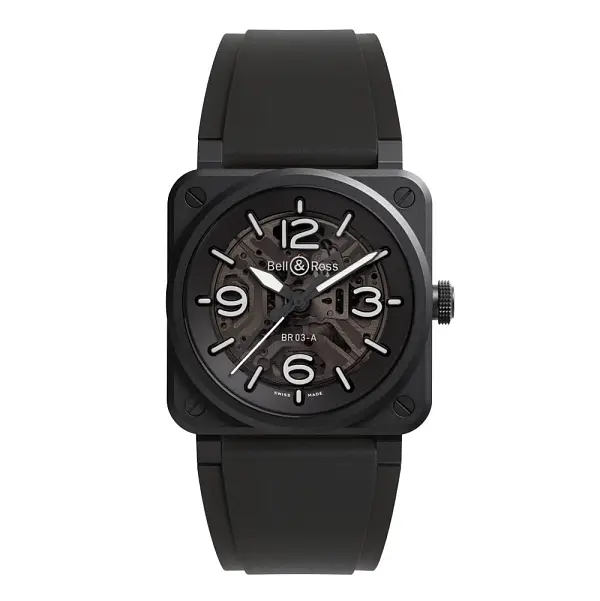 Bell & Ross BR-03 Skelett aus schwarzer Keramik BR03A-BL-SKCE/SRB