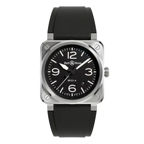 Bell & Ross Neu BR-03 Schwarzer Stahl BR03A-BL-ST/SRB