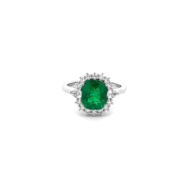 Goldring mit Smaragd und Diamanten