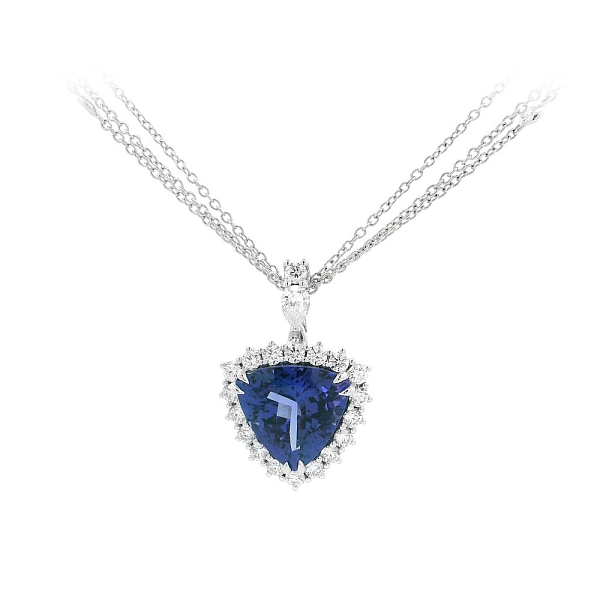 Luxuriöse Halskette mit Tansanit und funkelnden Diamanten