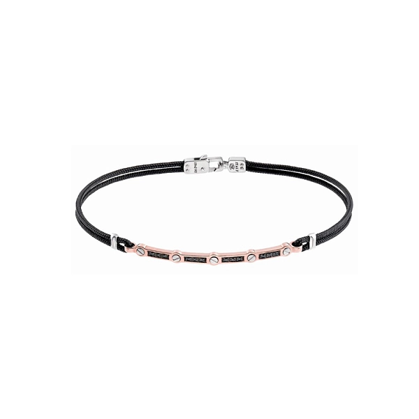 Goldenes Herrenarmband Zancan mit schwarzen Diamanten