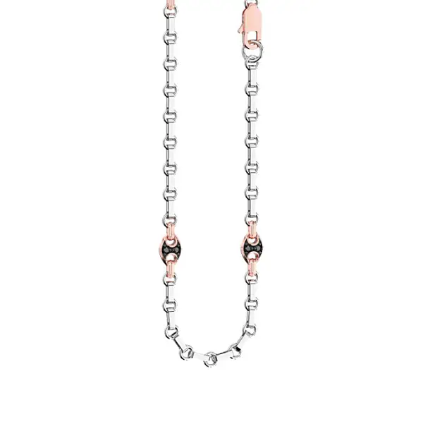 Gold Herrenkette mit schwarzen Diamanten