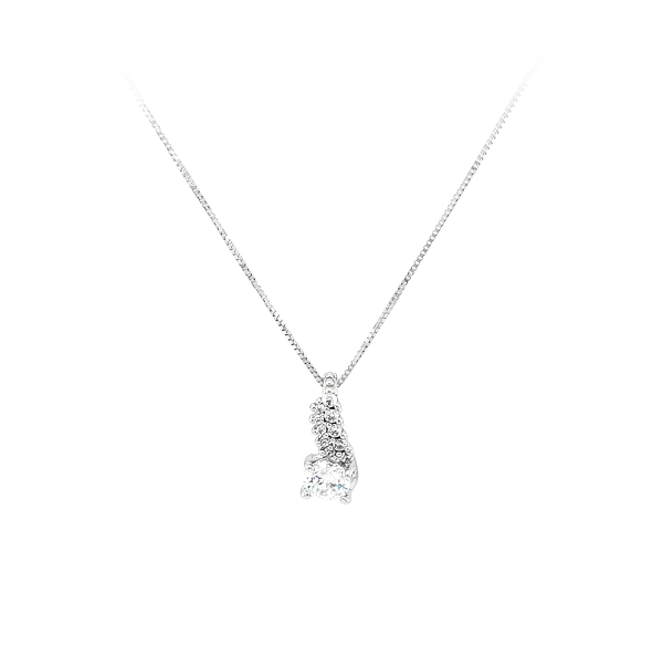 Halskette mit Zirkonen aus Weißgold