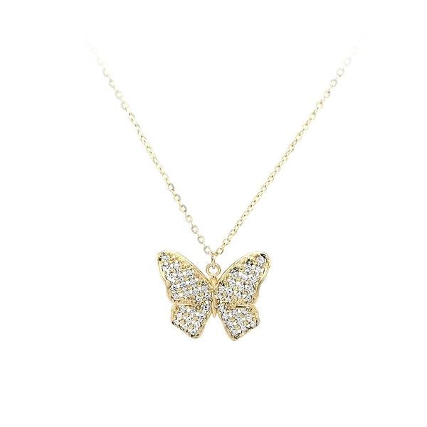 Gold Schmetterling Halskette mit Zirkonias