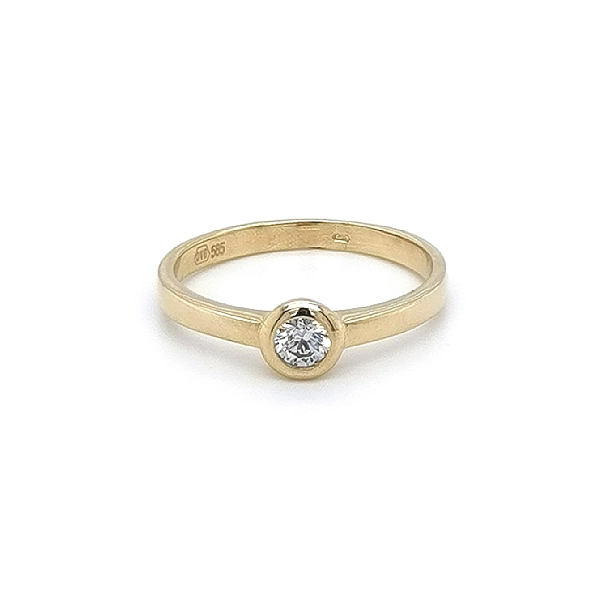 Gold Verlobungsring mit Zirkon