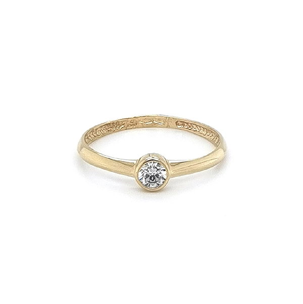 Gold Verlobungsring mit Zirkon