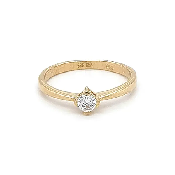 Gold Verlobungsring mit Zirkon