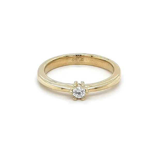 Gold Verlobungsring mit Zirkon